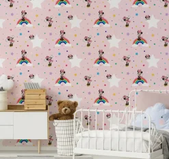 Brico Papierbehang Rainbow Minnie- Behang Kinderkamer