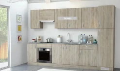 Keukenkasten|Brico Paprika Bovenkast 100Cm Geborsteld Eik Melamine