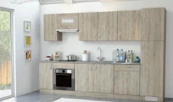 Keukenkasten|Brico Paprika Meubel Voor Dampkap 60Cm Geborsteld Eik Melamine