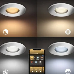 Badkamerverlichting|Brico Philips Hue Inbouwspot Xamento Chroom 9,3Cm Gu10 5,7W 3 Stuks