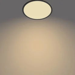 Badkamerverlichting|Brico Philips Plafondlamp Superslim Zwart O30Cm 18W