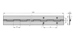Brico Pianoscharnier - Rvs - 2000X32X1,5Mm- Hoek- & Ankerwerk