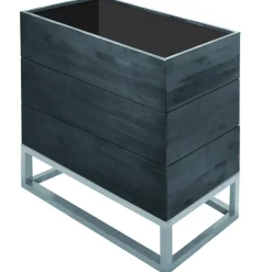 Brico Plantenbak Acaciahout Rechthoek 60X30Cm Zwart- Plantenpotten En -Bakken