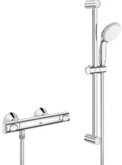 Douchesets|Brico Precision Flow Thermostatische Douchekraan 1/2" Met Doucheset, Chroom