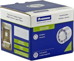 Luchtafvoer|Brico Renson 7121 Kanaalventilator O100Mm Wit