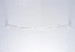 Douchegordijnstangen|Brico Ridder Kwartronde Douchegordijnstang O25Mm 90X90Cm Wit Aluminium