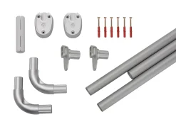 Douchegordijnstangen|Brico Ridder Universele Hoekdouchegordijnrail O25Mm Mat Zilver Aluminium
