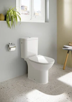 Duoblok Toiletten|Brico Roca Duoblok Toilet Athena I Pk Afvoer I Soft-Close Toiletzitting Wit