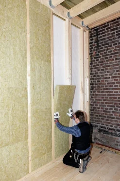 Wandisolatie|Brico Rockwool Isolatieplaat Plus - Steenwol - Rd-Waarde 1,13M² K/W - 45Mm - 100X60Cm - 4,8M² - 8 Stuks