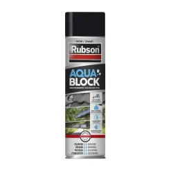 Tape & Lijm|Brico Rubson Coatingspray Aquablock Zwart 300Ml