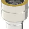 Brico Saninstal Overgangsstuk Enkel/Dubbelwandig Voor Pellet O80/130Mm Rvs