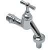Buitenkranen|Brico Sanivesk Tapkraan Met Krukbediening En Slangwartel Chroom ( Buitendraad X Buitendraad )1/2" X 3/4"
