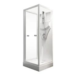 Douchecabines|Brico Schulte Complete Cabine - 80X80X190 - Wit -Helder - Juist
