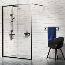 Douchewanden & Inloopdouches|Brico Sealskin Contour Inloopdouche Type A3 118X200Cm Zwart| 6Mm Helder Veiligheidsglas