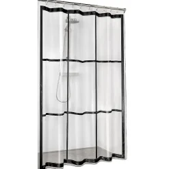 Douchegordijnen|Brico Sealskin Douchegordijn Brix Peva 180X200Cm Transparant/ Zwart