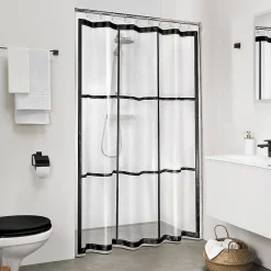Douchegordijnen|Brico Sealskin Douchegordijn Brix Peva 180X200Cm Transparant/ Zwart