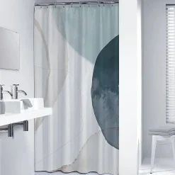 Douchegordijnen|Brico Sealskin Douchegordijn Earth 180X200Cm Polyester Donkergroen/ Off-White