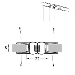 Douchedeuren|Brico Sealskin Magneetprofiel Tms-003 2010 Hg T.B.V. Aanslagzijde 180 Graden Draaideur 6-8Mm Transparant