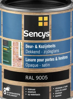 Brico Sencys Beits Ramen En Deuren Dekkend Zijdeglans Ral9005 0,75L- Beits