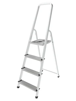 Huishoudladders|Brico Sencys Huishoudtrap Aluminium 4-Treeds