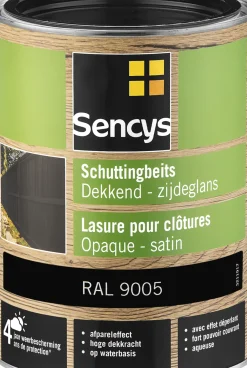 Brico Sencys Schuttingbeits Dekkend Ral9005 2,5L- Beits