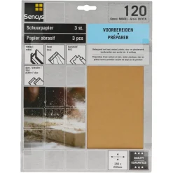 Brico Sencys Schuurvel A/O 230X280Mm P120 3St- Schuurpapier
