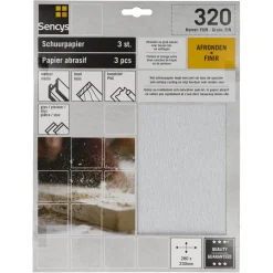 Brico Sencys Schuurvel Stearaat Wit 230X280Mm P320 3St- Schuurpapier
