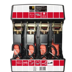 Brico Sencys Spanband Met Ratel En Haak Pes Rood 25Mmx4,25M 4St- Spanbanden