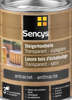 Brico Sencys Steigerhoutbeits Transparant Antraciet 750Ml- Beits
