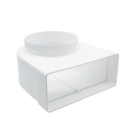 Luchtafvoer|Brico Sencys Vlakkanaal 204X60Mm Verloop Knie O125Mm Kunststof