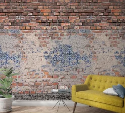Brico Smart Art Fotobehang Bakstenen Muur Met Tegels- Fotobehang