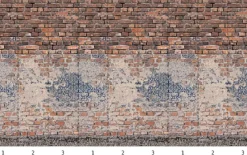 Brico Smart Art Fotobehang Bakstenen Muur Met Tegels- Fotobehang