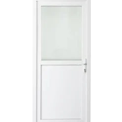 Brico Solid Buitendeur Esterno E01 1/2 Beglaasd Wit Rechts 98X218Cm- Voordeuren