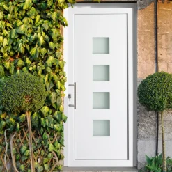Brico Solid Buitendeur Esterno E05 4 Vensters Wit Links 98X218Cm- Voordeuren