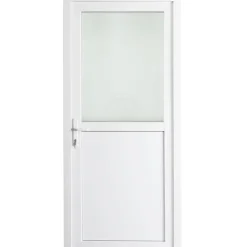 Brico Solid Buitendeur Esterno E01 1/2 Beglaasd Wit Links 98X218Cm- Voordeuren