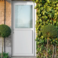 Brico Solid Buitendeur Esterno E01 1/2 Beglaasd Wit Links 98X218Cm- Voordeuren