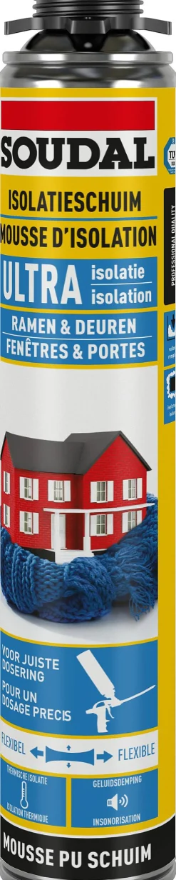 Isolatieschuim|Brico Soudal Pu Isolatieschuim Pistool Ultra Isolatie 750Ml