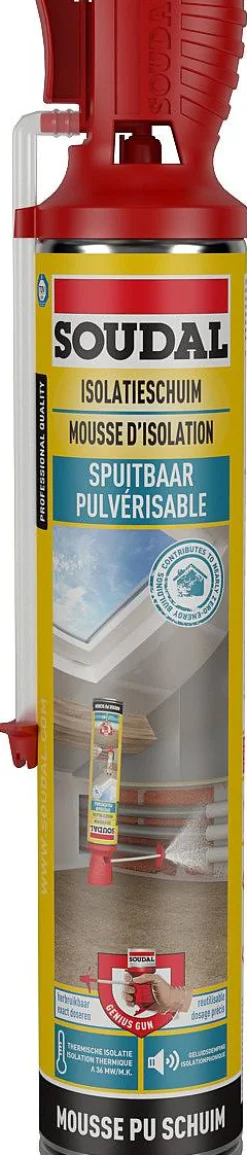Isolatieschuim|Brico Soudal Spuitbaar Isolatieschuim Genius Gun 700Ml