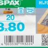 Brico Spax Schroef 'Hi.Force' Rvs 8X80Mm 20 Stuks- Schroeven