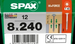 Brico Spax Schroef 'Hi.Force' Staal 240 X 8 Mm - 12 Stuks- Schroeven