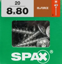Brico Spax Schroef 'Hi.Force' Wirox 8X80Mm 20 Stuks- Schroeven