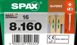 Brico Spax Schroef 'Hi.Force' Wirox 8X160Mm 16 Stuks- Schroeven