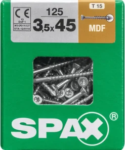 Brico Spax Schroef Voor Mdf 'T-Star' Wirox 3.5X45Mm 125 Stuks- Schroeven