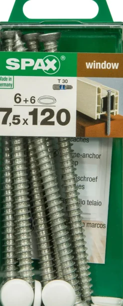 Brico Spax-Ra Kozijnschroef 'T-Star' Wirox 7.5X120Mm 6 Stuks- Schroeven