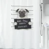 Douchegordijnen|Brico Spirella Douchegordijn Bad Dog Zwart 180Cm