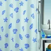 Douchegordijnen|Brico Spirella Douchegordijn Concha Blauw 180Cm