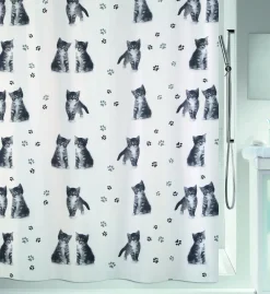 Douchegordijnen|Brico Spirella Douchegordijn Kitty Paw 180Cm