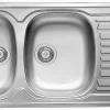 Keukenbladen & Spoelbakken|Brico Spoelbak Auror 2 Bakken 116X50Cm Met Afdruiprek Rvs