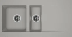 Keukenbladen & Spoelbakken|Brico Spoelbak Einna 1,5 Bak 100X50X20Cm Composiet Betongrijs