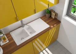 Keukenbladen & Spoelbakken|Brico Spoelbak Einna 1,5 Bak 100X50X20Cm Composiet Wit